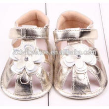 Pu Leather Big Flower Baby Walking Sandals